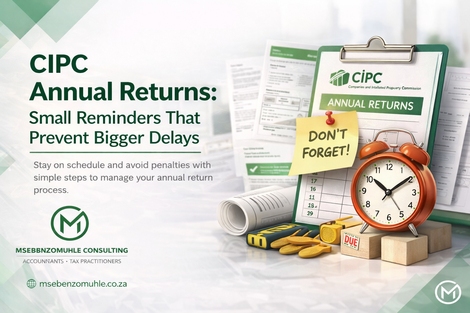 Company filing documents prepared for annual return submissions